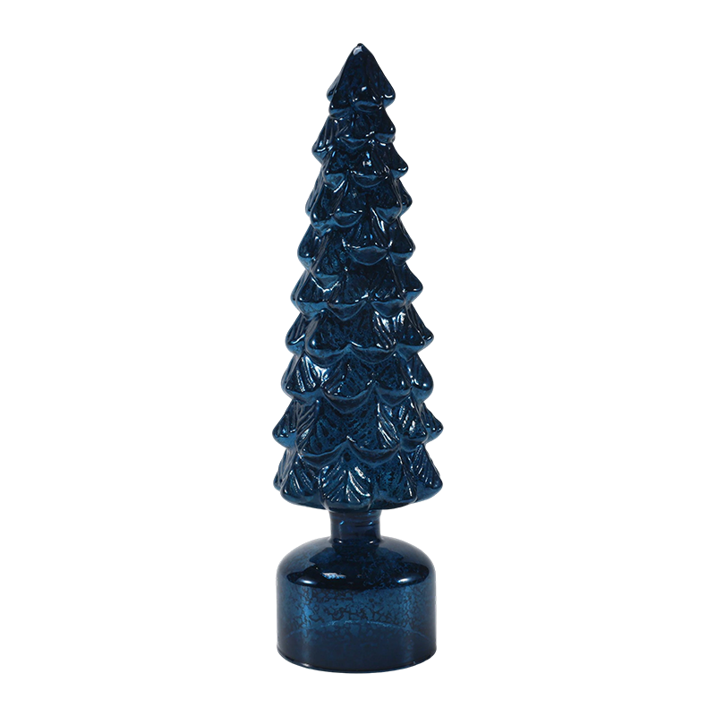 10×25 at 10×28cm LED Light Up Umiikot na Christmas Glass Tree set ng Festive Ornament