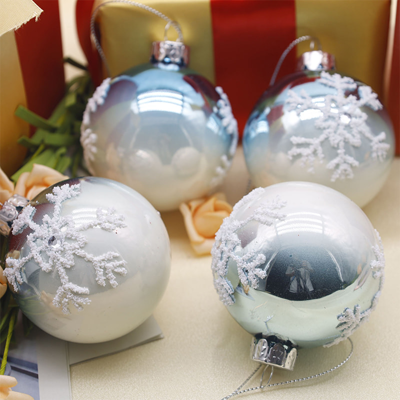 8×8×8cm Indoor Christmas Decorative Glass Ball
