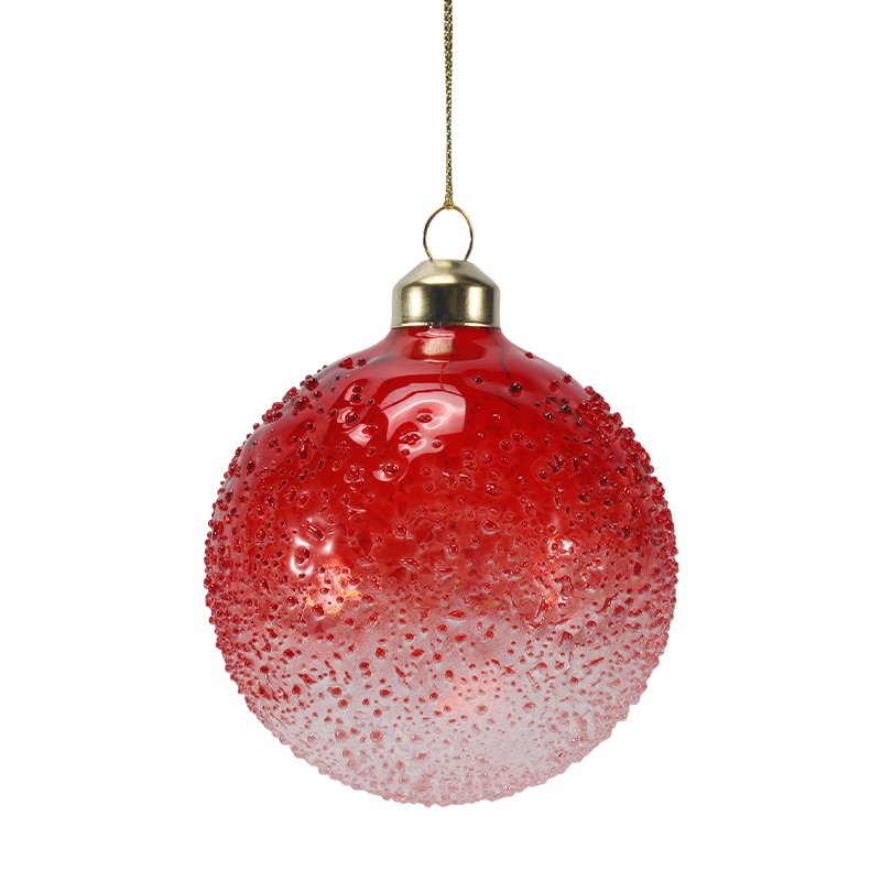 8cm Crystal Bead Embellished Christmas Glass ball Ornament