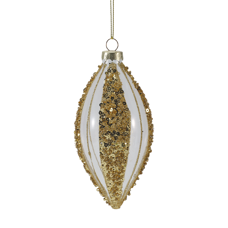 8cm Luxury Gold at Silver Christmas Glass ball Ornament (Single / Set of 4)