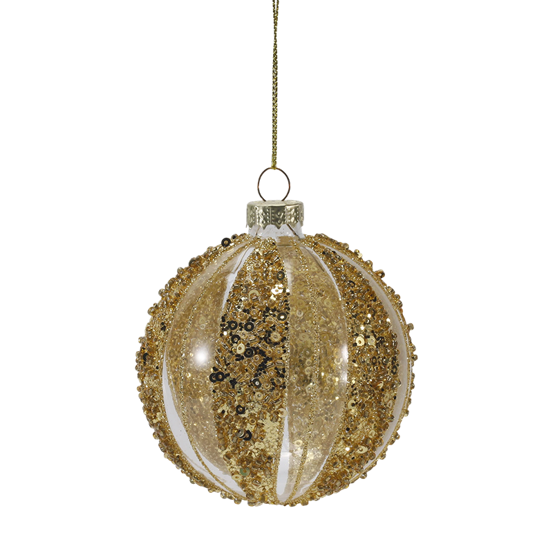 8cm Luxury Gold at Silver Christmas Glass ball Ornament (Single / Set of 4)