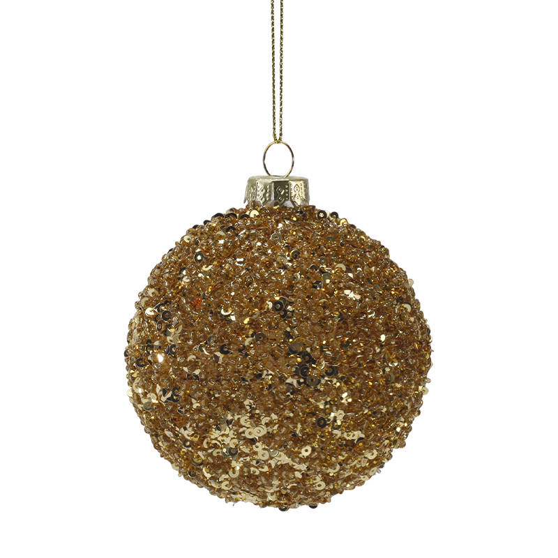 8cm Luxury Gold at Silver Christmas Glass Ornament (Single / Set of 3)