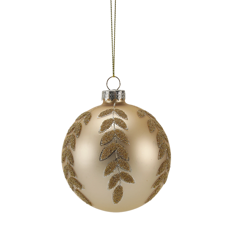 8cm Luxury Gold at Red Christmas Glass ball Ornament (Single / Set of 3)