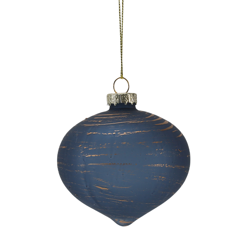 8cm Morandi Stripe Christmas Glass ball Ornament (Single / Set of 3)