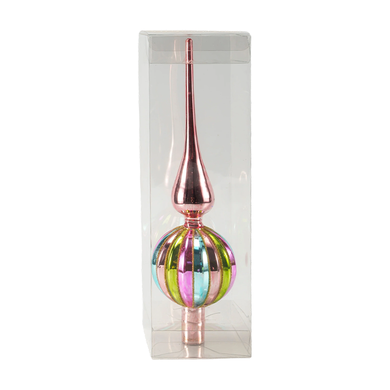 Christmas Glass Ornament Red Gold Bird Hugis