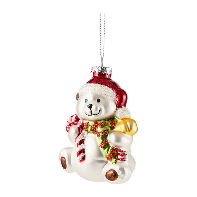 Pininturahan ng Kamay na Blown Glass Christmas Character Ornaments