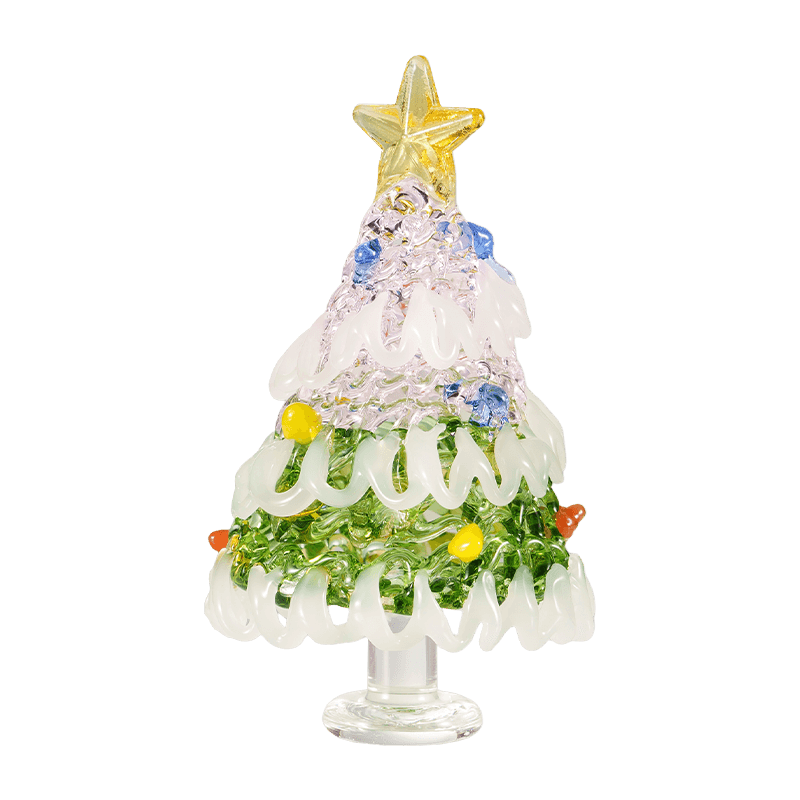 Ornament ng Desktop na Christmas Tree na hinipan ng kamay