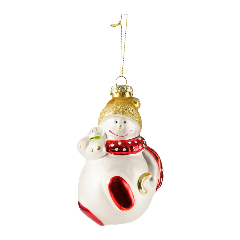 Pininturahan ng Kamay na Blown Glass Christmas Character Ornaments