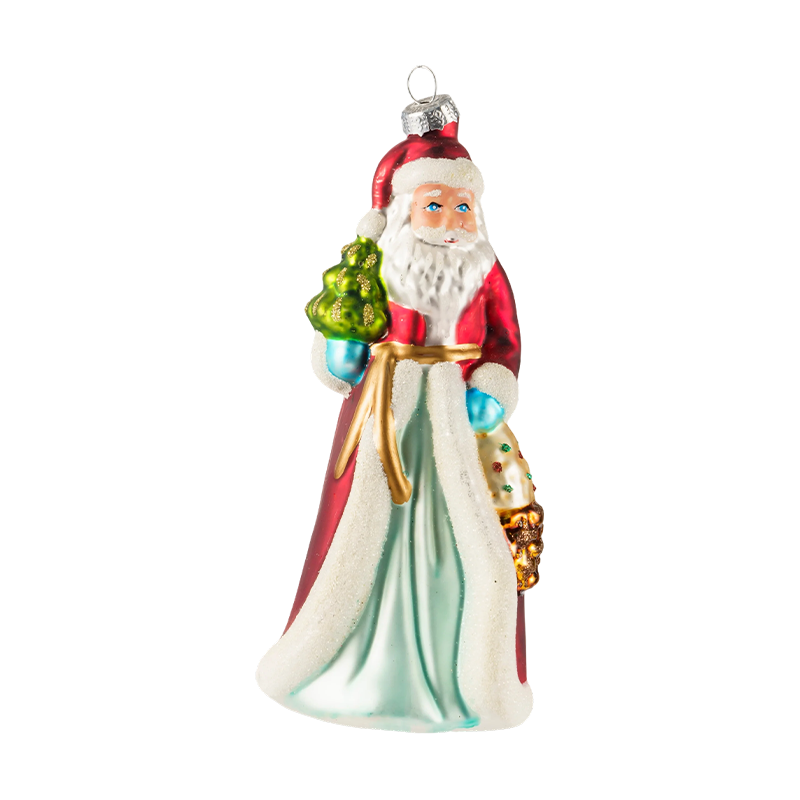 Pininturahan ng Kamay na Blown Glass na mga Ornament ng Pasko