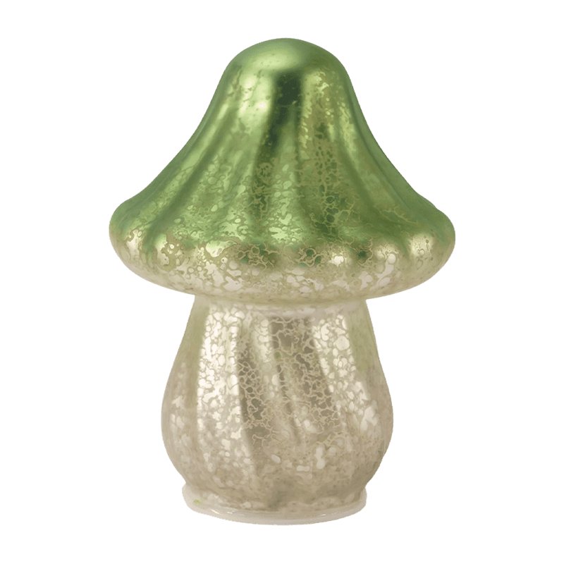 Handmade Gradient Mercury Glass Mushroom Ornament na may LED na dekorasyon