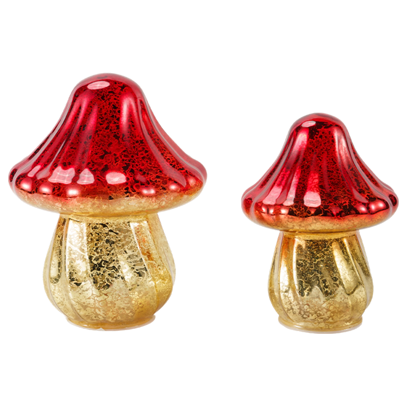 Handmade Gradient Mercury Glass Mushroom Ornament
