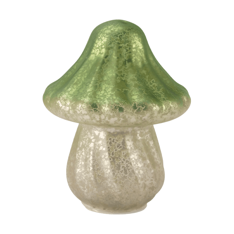Handmade Gradient Mercury Glass Mushroom Ornament na may LED na dekorasyon
