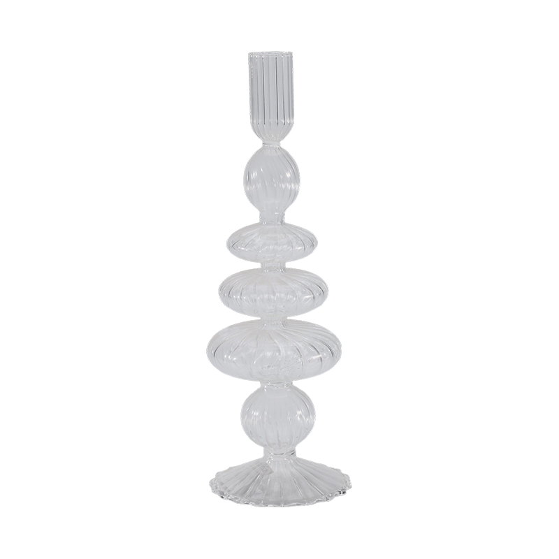Nakasalansan at Manipis na Glass Candle Holder Collection