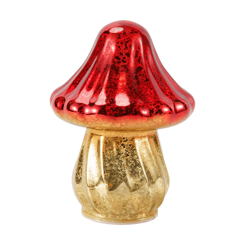 Handmade Gradient Mercury Glass Mushroom Ornament na may LED na dekorasyon