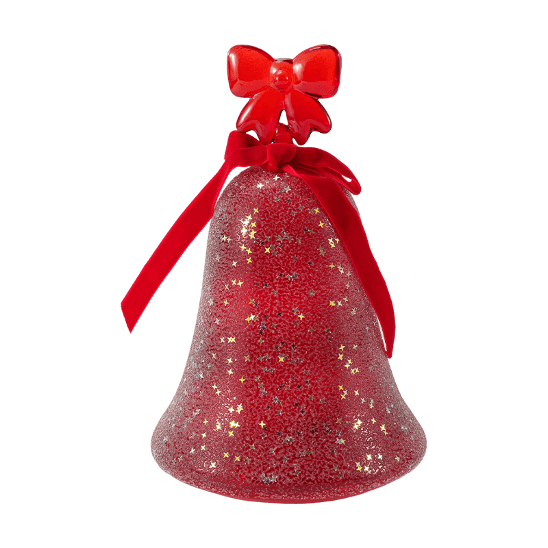 Mercury Glass Angel Figurine / Frosted/Glitter Glass Bell Decor (na may LED)