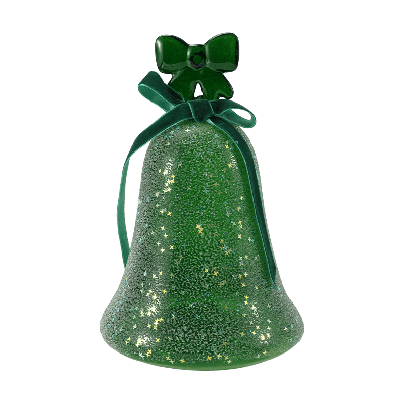 Mercury Glass Angel Figurine / Frosted/Glitter Glass Bell Decor (na may LED)