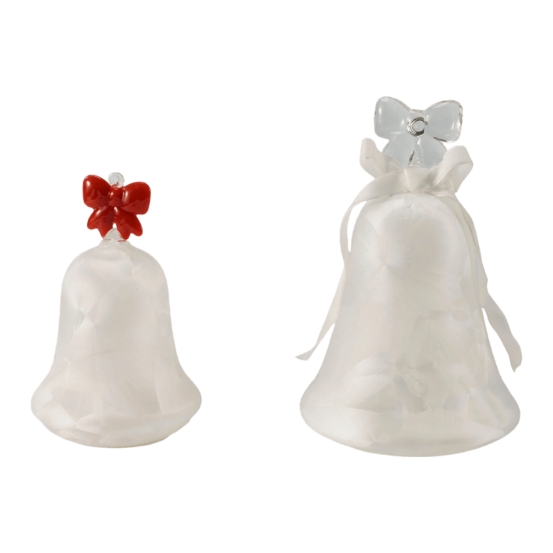 Mercury Glass Angel Figurine / Frosted/Glitter Glass Bell Decor (na may LED)