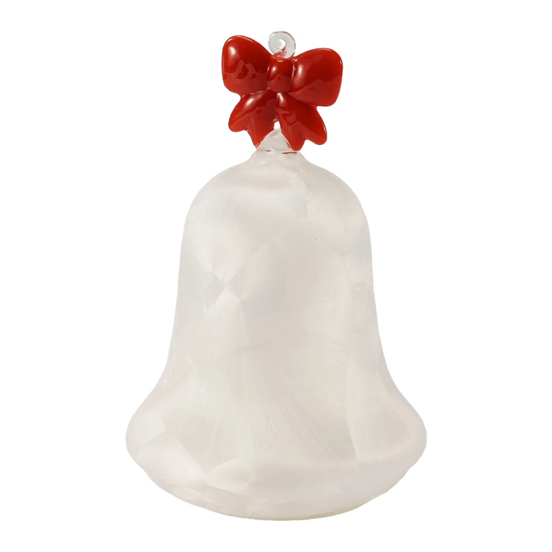 Mercury Glass Angel Figurine / Frosted/Glitter Glass Bell Decor (na may LED)