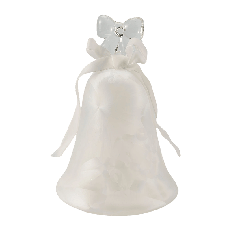 Mercury Glass Angel Figurine / Frosted/Glitter Glass Bell Decor (na may LED)