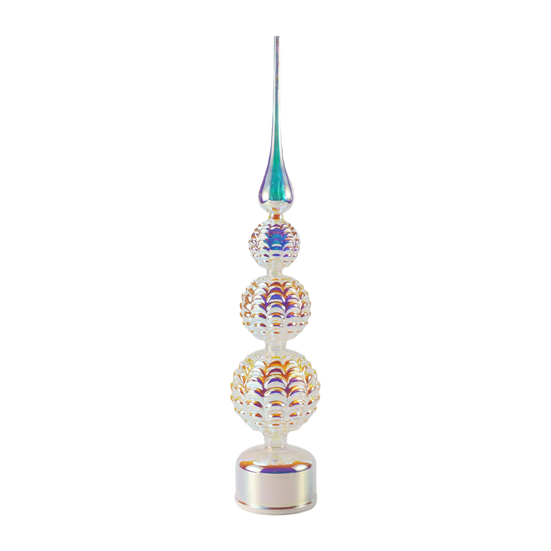 Iridescent Crystal LED Tower Decor / Snowman Christmas Tree Tabletop Light