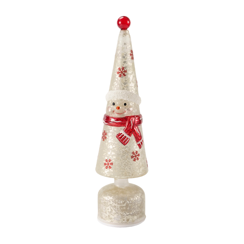 Iridescent Crystal LED Tower Decor / Snowman Christmas Tree Tabletop Light