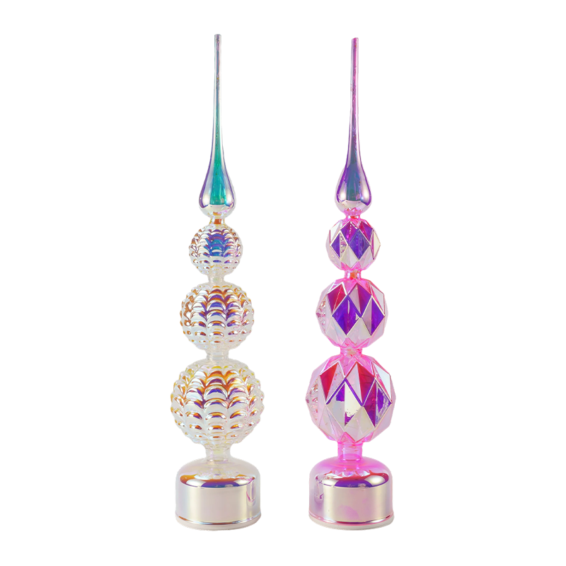 Iridescent Crystal LED Tower Decor / Snowman Christmas Tree Tabletop Light