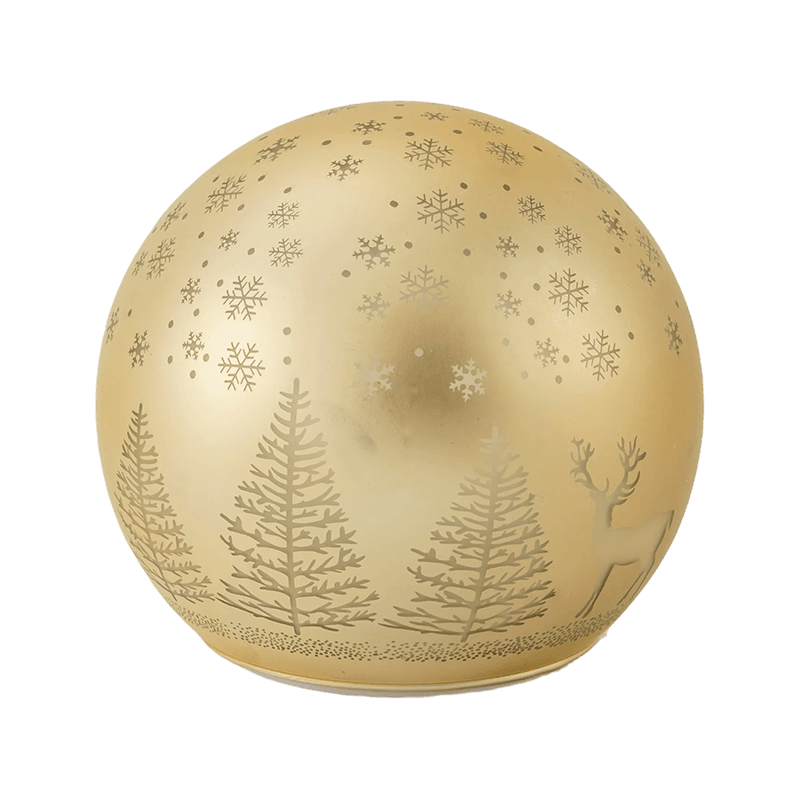 Golden Forest Scene LED Ball / Red-White Stripe Ornament LED Ball (na may LED)