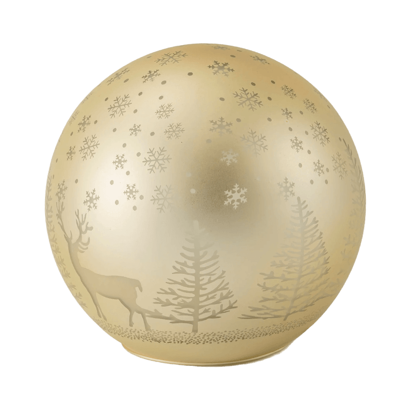 Golden Forest Scene LED Ball / Red-White Stripe Ornament LED Ball (na may LED)