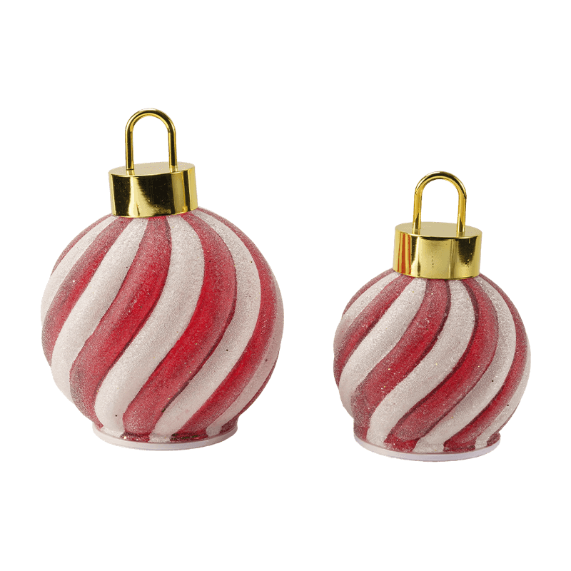 Golden Forest Scene LED Ball / Red-White Stripe Ornament LED Ball (na may LED)