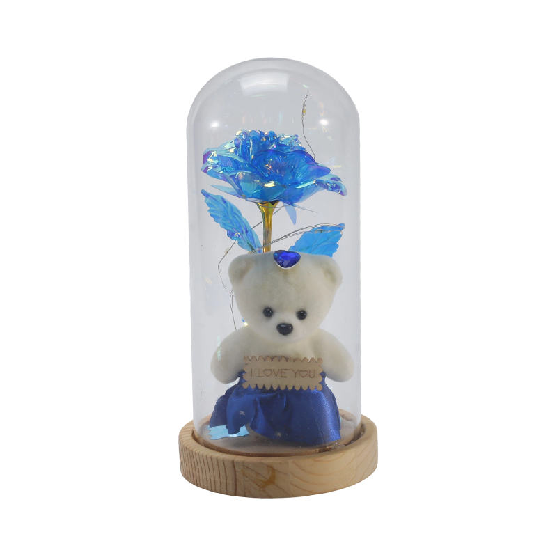 Galaxy Rose Glass Cloche Light (May/Walang Teddy Bear, Maramihang Kulay)