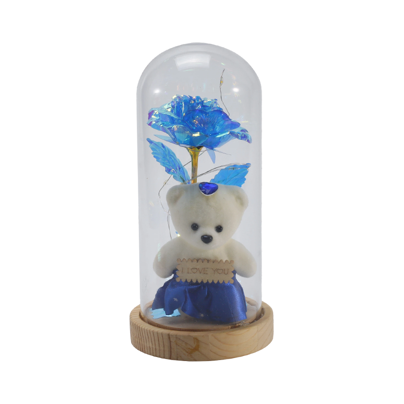 Galaxy Rose Glass Cloche Light (May/Walang Teddy Bear, Maramihang Kulay)