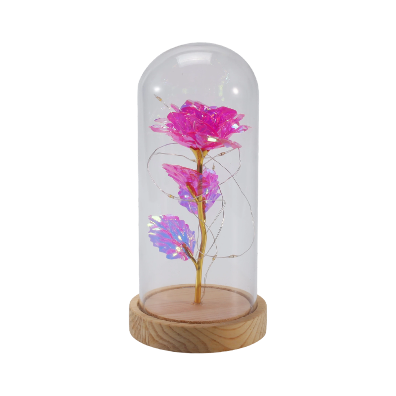 Galaxy Rose Glass Cloche Light (May/Walang Teddy Bear, Maramihang Kulay)