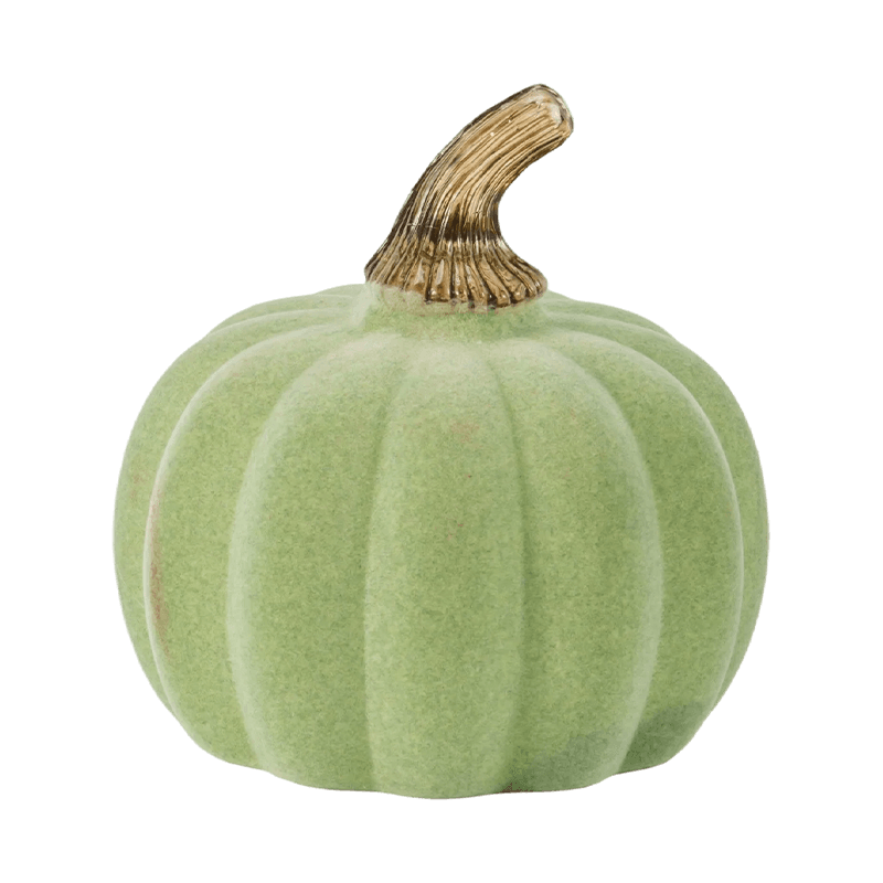 Velvet/Flocked Decorative Pumpkin na may Glass Stem