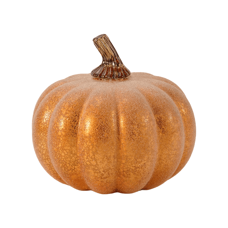 Velvet/Flocked Decorative Pumpkin na may Glass Stem
