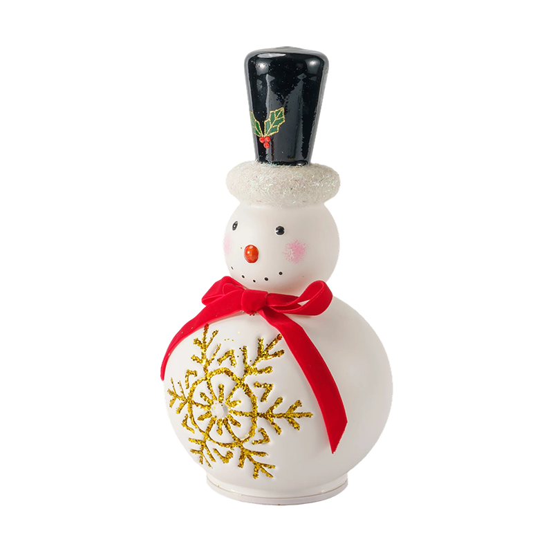 Festive Glass Snowman Figurine (Clear / Matte White Finish)