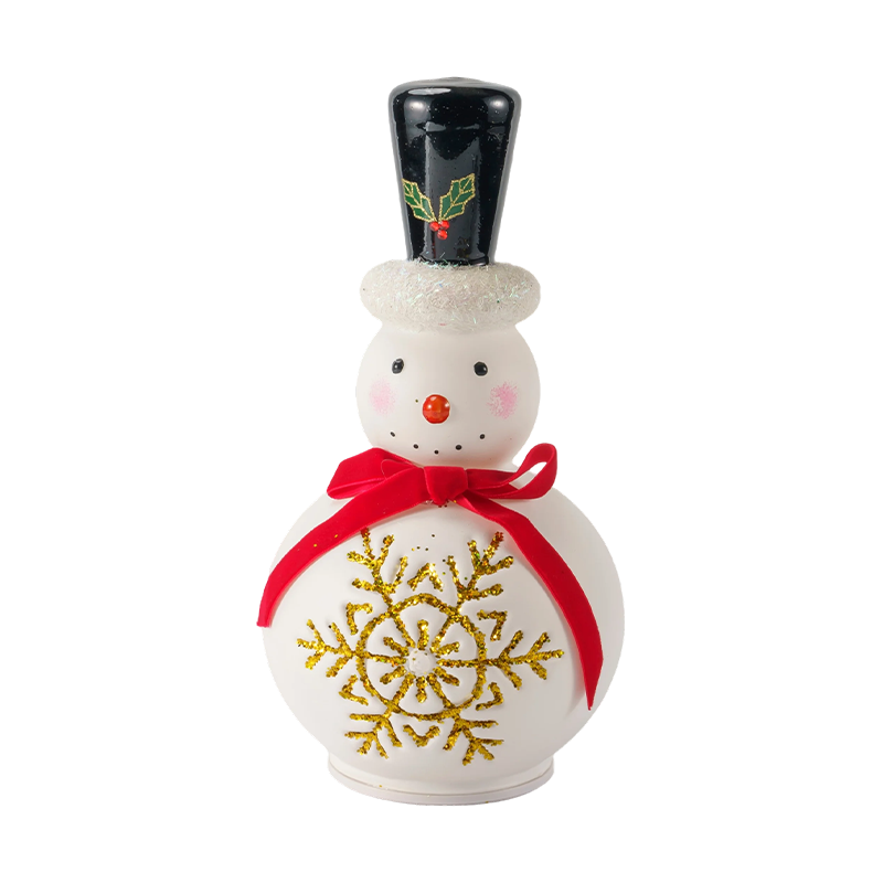 Festive Glass Snowman Figurine (Clear / Matte White Finish)
