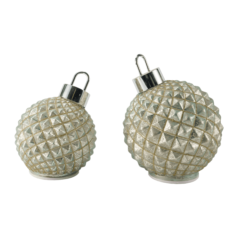 Textured Glass Christmas Bauble (Ribbed / Diamond Quilted Styles)