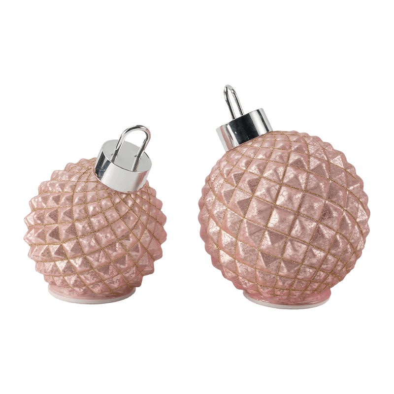 Textured Glass Christmas Bauble (Ribbed / Diamond Quilted Styles)