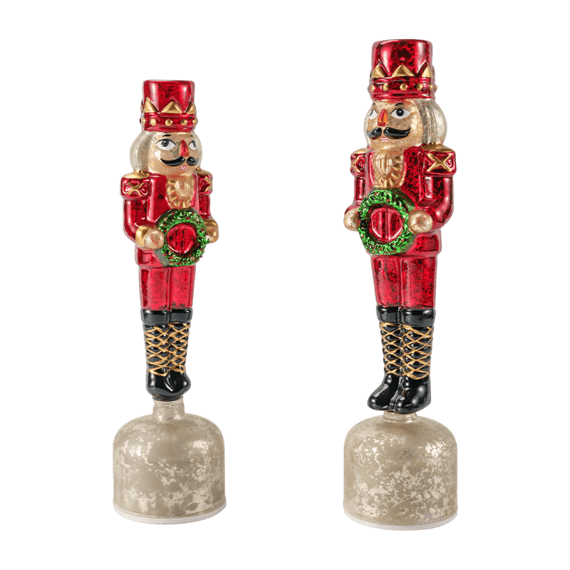 Vintage Mercury Glass Nutcracker Figurine (Red Finish)