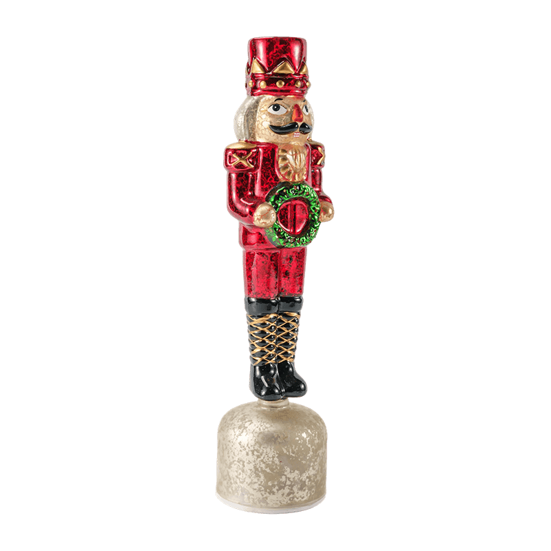 Vintage Mercury Glass Nutcracker Figurine (Red Finish)