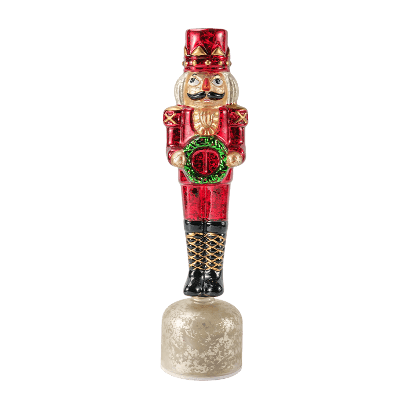 Vintage Mercury Glass Nutcracker Figurine (Red Finish)