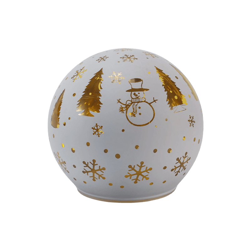 Festive Glass Globe Light (Iridescent / Christmas Tree / Night Scene / Snowman Styles)