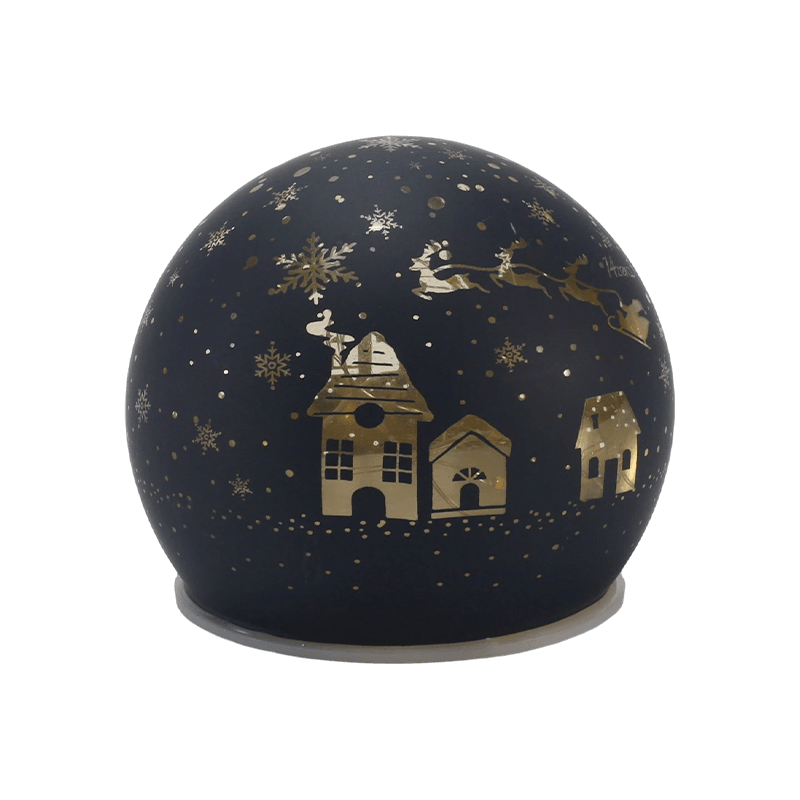 Festive Glass Globe Light (Iridescent / Christmas Tree / Night Scene / Snowman Styles)
