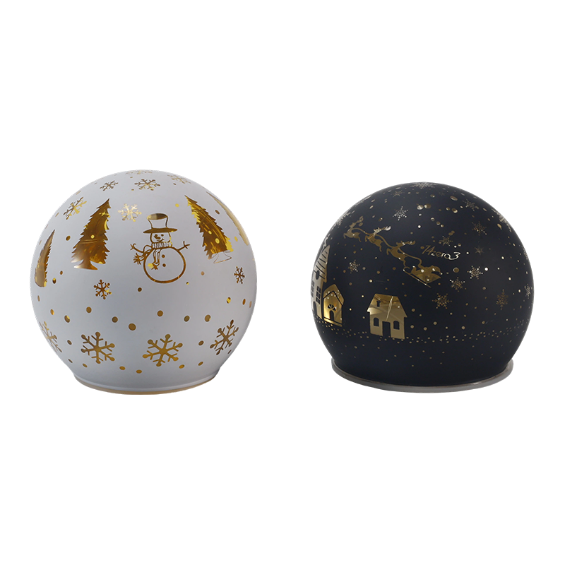 Festive Glass Globe Light (Iridescent / Christmas Tree / Night Scene / Snowman Styles)