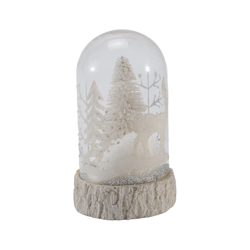Festive Glass Cloche at Globe Light (Angel / Nativity / Christmas Tree / Deer Forest Styles)
