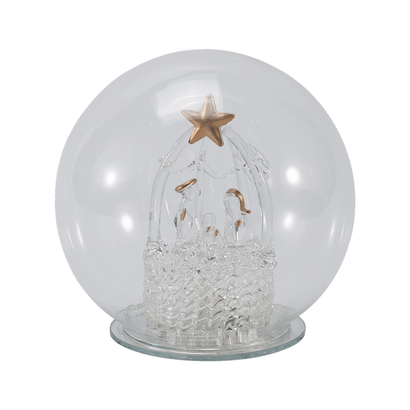 Festive Glass Cloche at Globe Light (Angel / Nativity / Christmas Tree / Deer Forest Styles)