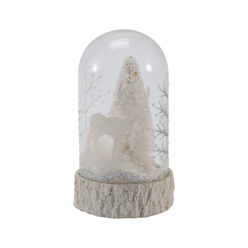 Festive Glass Cloche at Globe Light (Angel / Nativity / Christmas Tree / Deer Forest Styles)