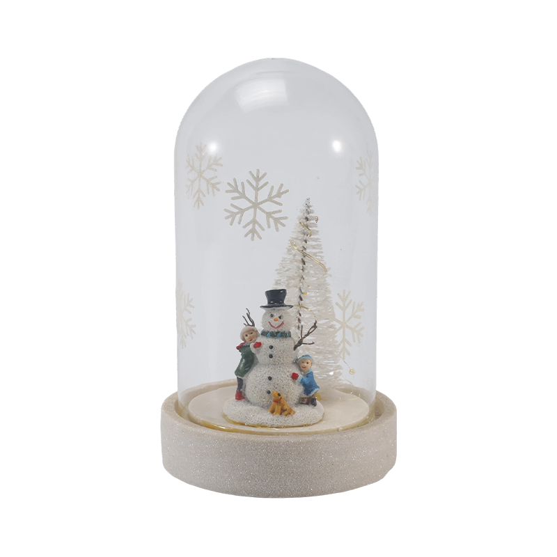 Festive Glass Cloche at Bottle Light (Snowman Scene / Pine Berry / Mga Estilo ng Christmas Tree)
