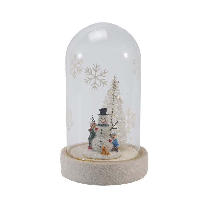 Festive Glass Cloche at Bottle Light (Snowman Scene / Pine Berry / Mga Estilo ng Christmas Tree)