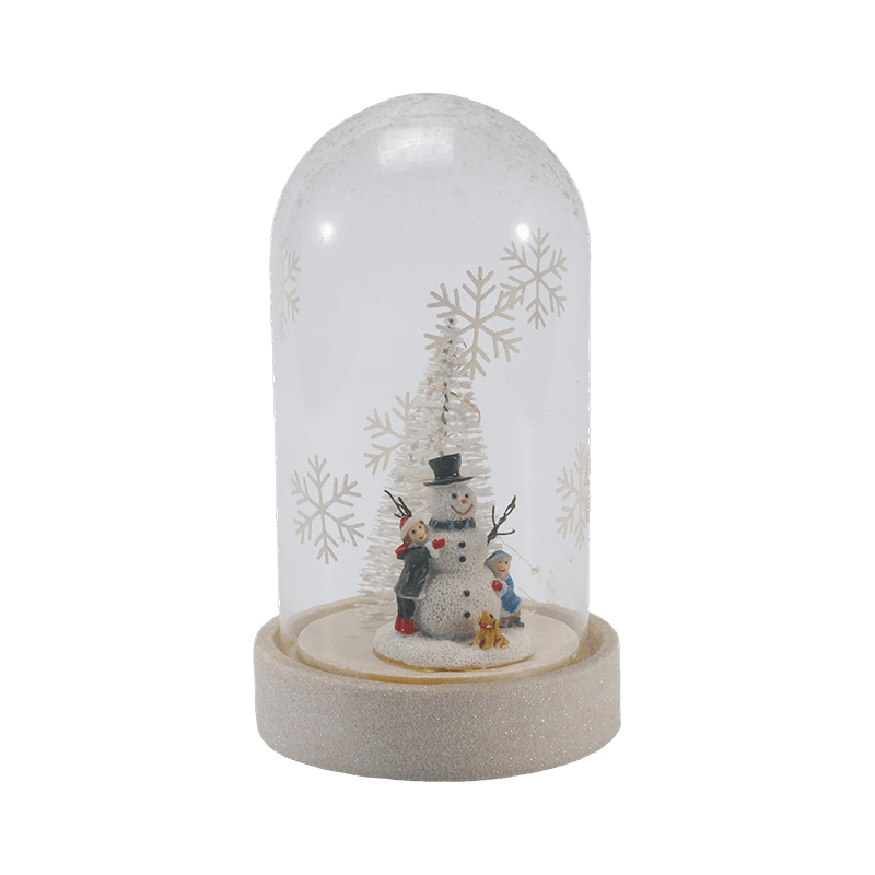 Festive Glass Cloche at Bottle Light (Snowman Scene / Pine Berry / Mga Estilo ng Christmas Tree)
